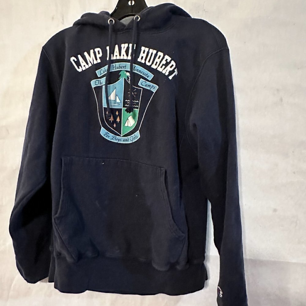 Camp Lake Hubert Champion Reverse Weave Size Small Hoodie Vintage Y2k - Picture 7 of 11